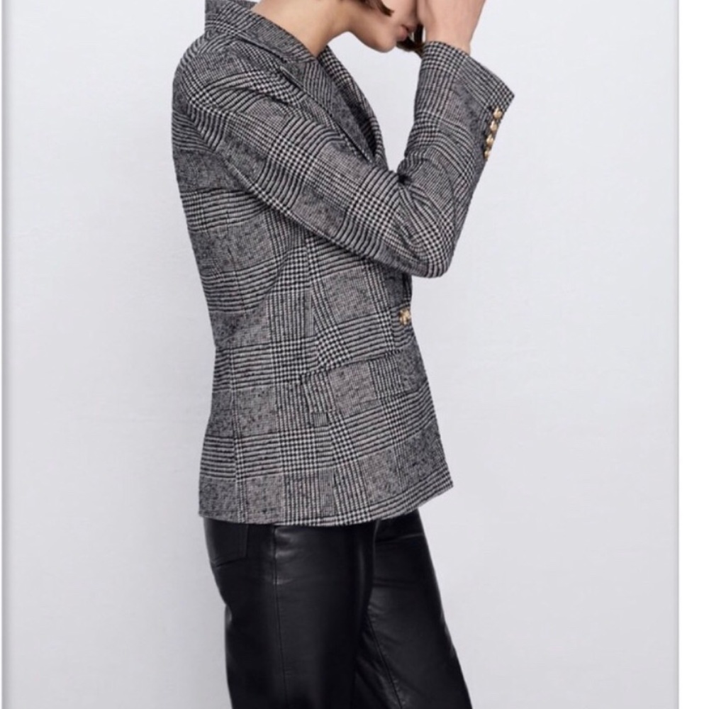 Zara plaid double breasted Jacket - Picture 2 of 9